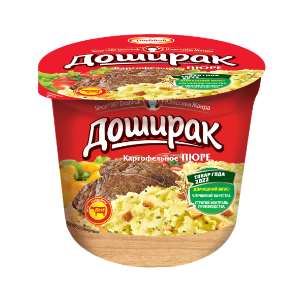 Пюре ДОШИРАК картофельное со вкусом мяса 40гр стакан