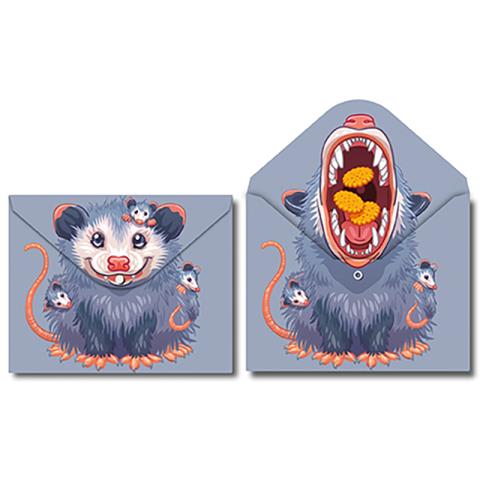 Папка-конверт ОПОССУМ А4 на кнопке, арт. 74966, КЛ