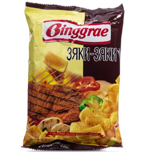 Чипсы БИНГРЕ Зяки-Зяки с говядиной 50гр
