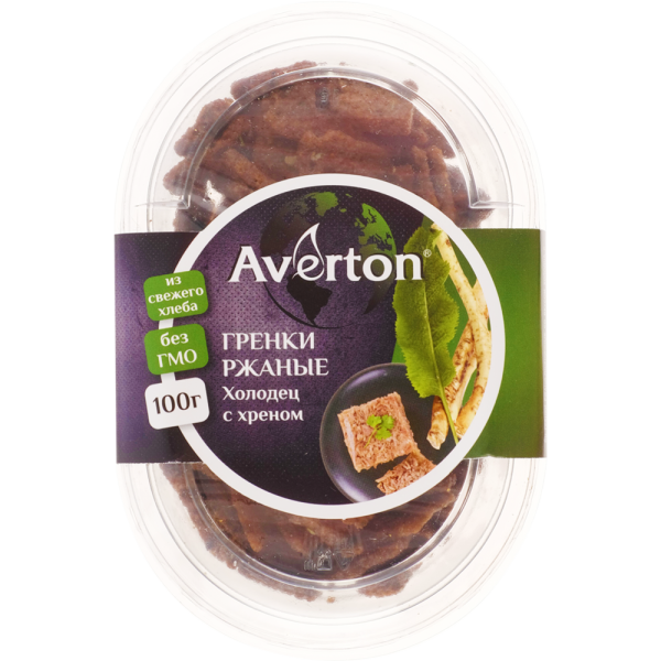 Гренки ЭВЕРТОН ржаные холодец с хреном 100 гр