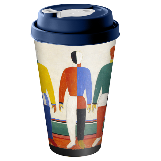 Стакан ИСКУССТВО с крышкой 550 мл., декор, цв. микс.