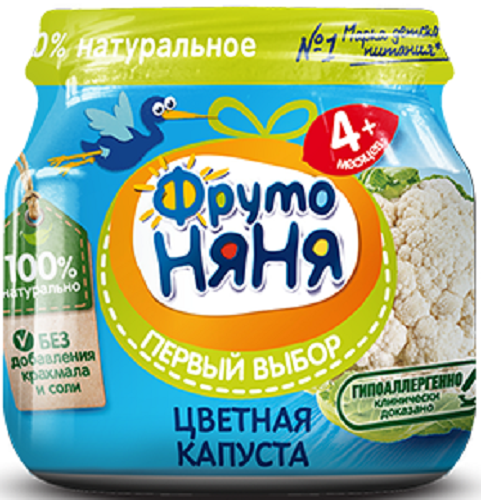 Пюре ФРУТОНЯНЯ цветная капуста 80гр