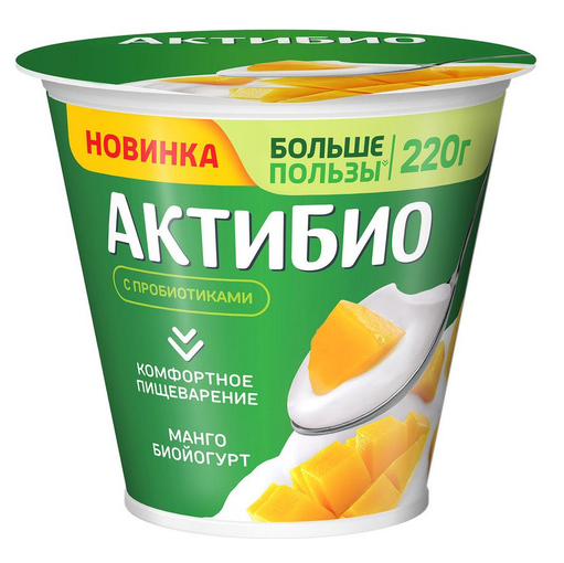 Биойогурт АКТИБИО с манго 3% без змж 220гр ст