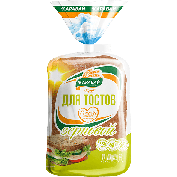 Хлеб КАРАВАЙ Тост зерновой 350гр