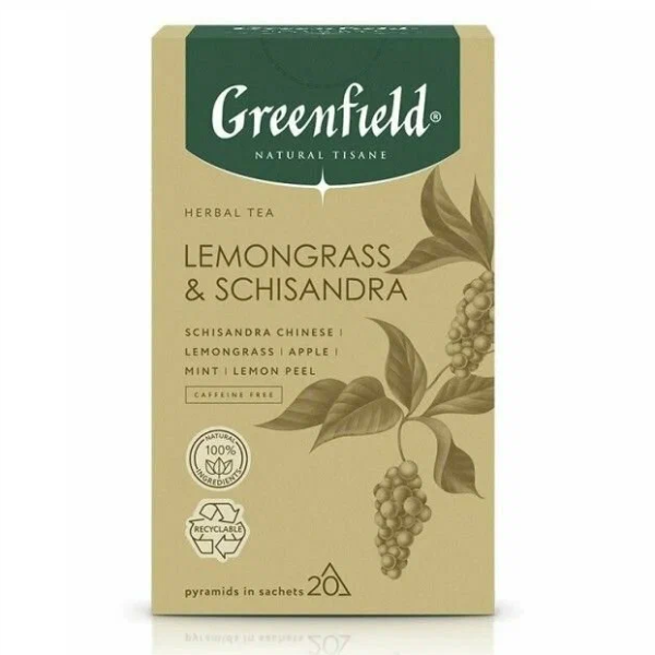 Чайный напиток ГРИНФИЛД Нейчерал Тизан Лемонграсс энд Шисандра 1,8 гр х 20 пир