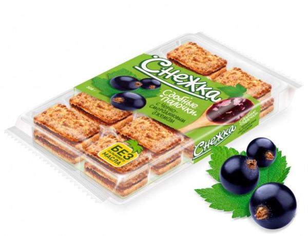 Печенье СНЕЖКА сдобные палочки c черной смородиной 308 гр