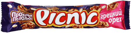 Батончик шоколадный ПИКНИК Грецкий орех 52гр