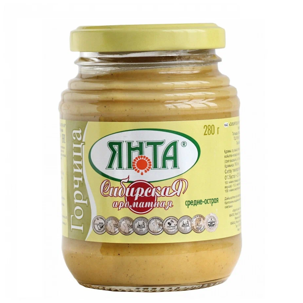 Горчица ЯНТА ароматная сибирская 280 мл ст/б