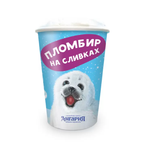 Мороженое АНГАРИЯ Пломбир на сливках без змж 80гр бум.ст