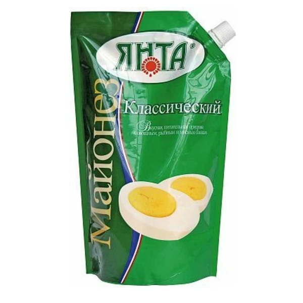 Майонез ЯНТА Классический 50% 800гр дой-пак