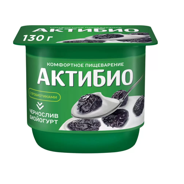Биойогурт АКТИБИО с черносливом 2,9% без змж 130гр