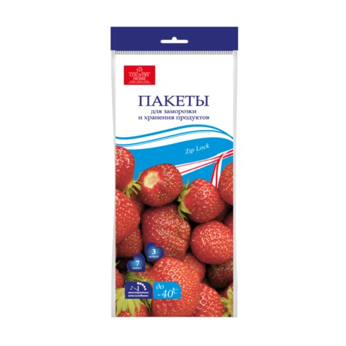 Пакеты для заморозки и хранения продуктов с зип локом 3 л.,7 шт., арт. 4745, НЭП