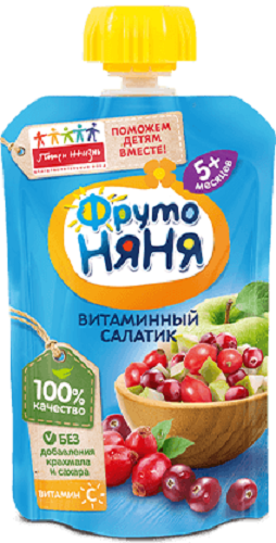 Пюре ФРУТОНЯНЯ Витаминный салатик 90гр м/у