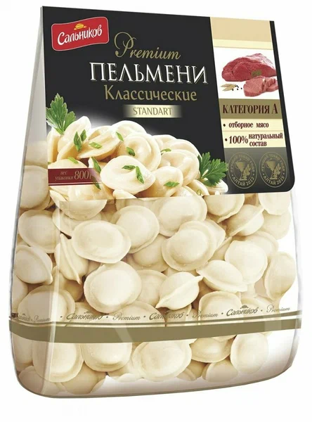 Пельмени САЛЬНИКОВ Классические премиум стандарт 800гр