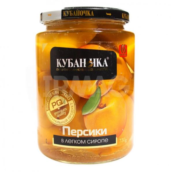 Компот КУБАНОЧКА из персиков 730 гр ст/б