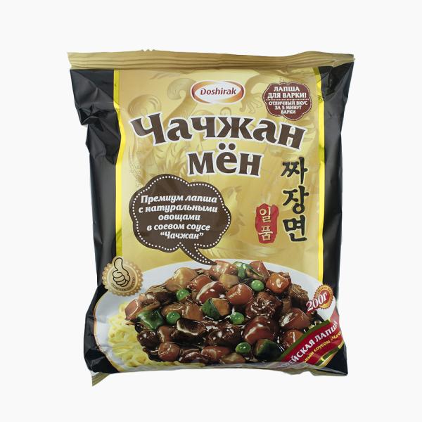 Лапша ЧАЧЖАН МЕН с соевым соусом и кусочками мяса 200гр.