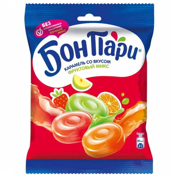 Леденцы БОН-ПАРИ Фруктовый микс 75гр