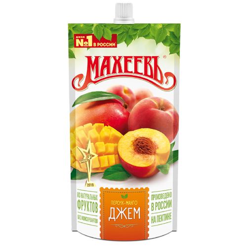 Джем МАХЕЕВЪ из персика и манго 300 гр дой пак