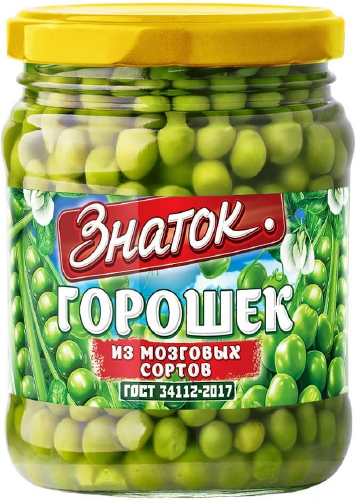 Горошек зеленый ЗНАТОК  450 гр ст/б