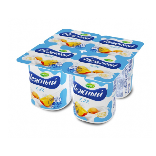 Йогурт КАМПИНА Нежный абрикос-манго 1,2% без змж 100гр