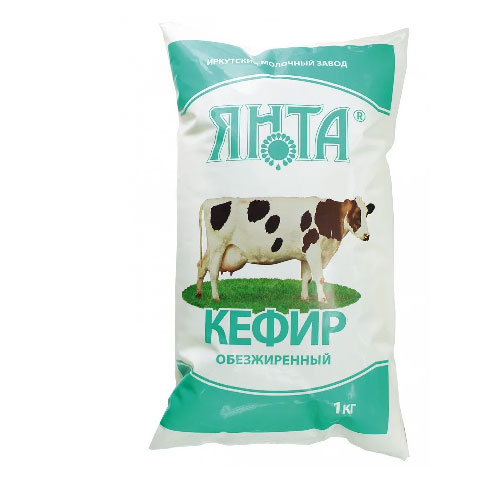 Кефир ЯНТА обезжиренный без змж 1л п/п