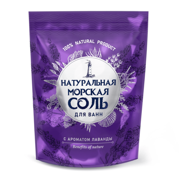 Соль для ванн КРЫМСКАЯ морская Лаванда 1100гр