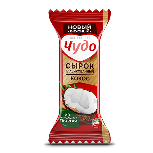 Сырок глазированный ЧУДО кокос 28,7% без змж 40гр