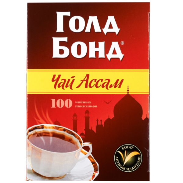 Чай чёрный ГОЛД БОНД Ассам индийский 100 пак*2 гр