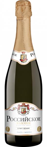 Вино игристое ВИЛАШ Российское Золотое белое брют 0,75л 10,5%