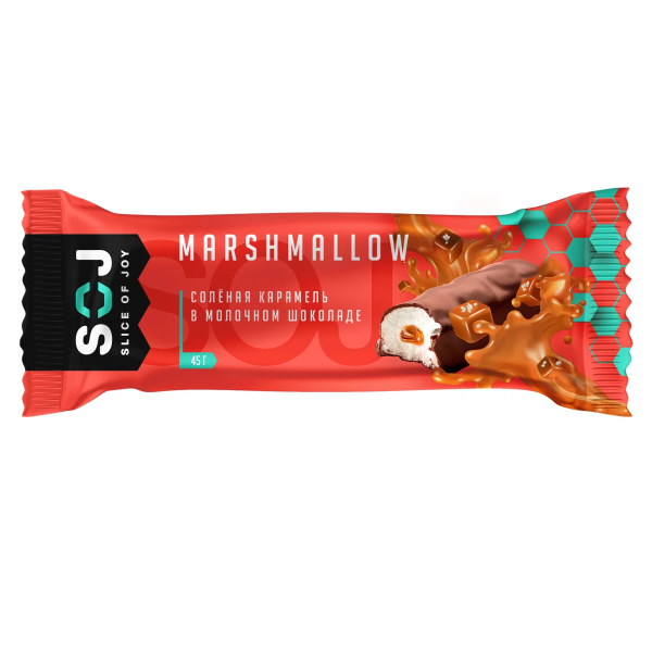 Батончик маршмеллоу СОДЖ Солёная карамель в молочном шоколаде 30 гр