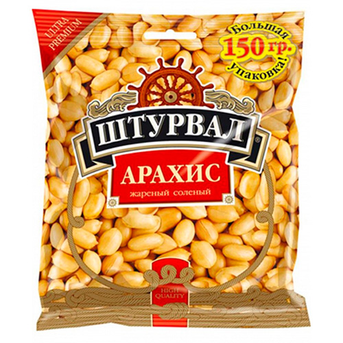 Арахис ШТУРВАЛ жареный соленый 150гр