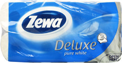 Бумага туалетная ЗЕВА ДЕЛЮКС 3-сл Белая 8 шт