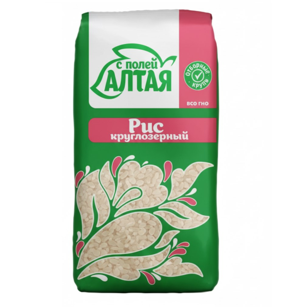 Крупа С ПОЛЕЙ АЛТАЯ Рис круглоз. 800 гр. м/уп.
