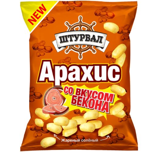 Арахис ШТУРВАЛ жареный со вкусом Бекона 50гр