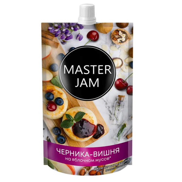 Джем САВА черника - вишня 250 гр дой пак