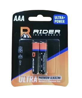 Батарейки РАЙДЕР УЛЬТРА ПРЕМИУМ АAA, LR03, 1.5 В, 2 шт., Проект-Инвест