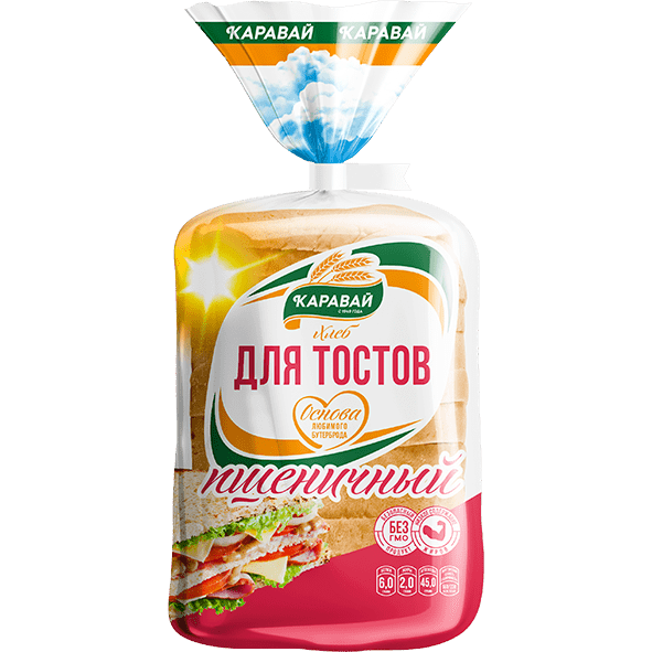 Хлеб КАРАВАЙ для тостов пшеничный в/с 400гр