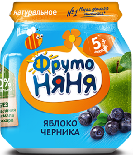 Пюре ФРУТОНЯНЯ из яблок и черники 100гр