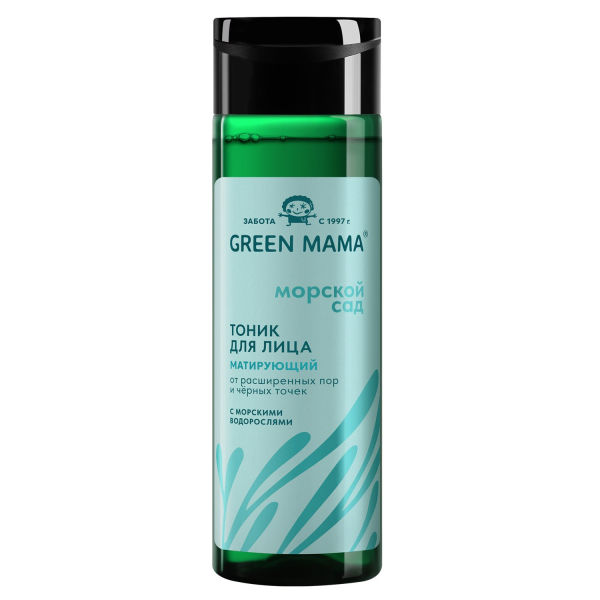 Тоник для лица Green Mama матирующий от расширенных пор и чёрных точек с морскими водорослями, 200мл