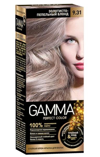 Краска д/волос ГАММА ПЕРФЕКТ КОЛОР тон 9.31 Золотисто-пепельный блонд в компл. с окисл. кремом 50 мл