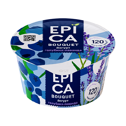 Йогурт ЭПИКА с голубикой и лавандой 4,8% без змж 130гр