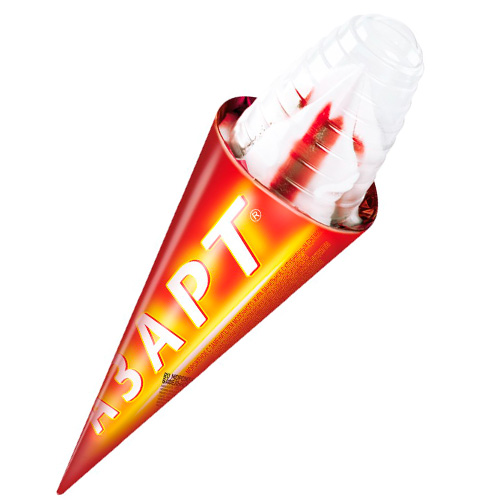 Мороженое СЛАВИЦА Азарт с клубничным джемом с змж 140гр рожок