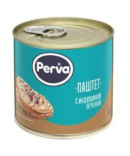 Паштет ПЕРВА с индюшиной печенью 250 гр ж/б ключ