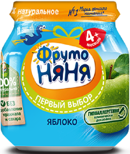 Пюре ФРУТОНЯНЯ натур. яблоко 100гр