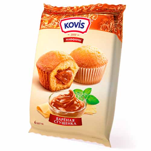 Мини-маффины КОВИС с кремом вареная сгущенка 200 гр