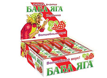 Конфета жевательная БАБА ЯГА клубника 11гр