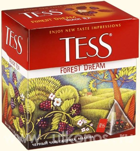 Чай чёрный ТЕСС Форест Дрим черника и малина 20 пир*1,8 гр