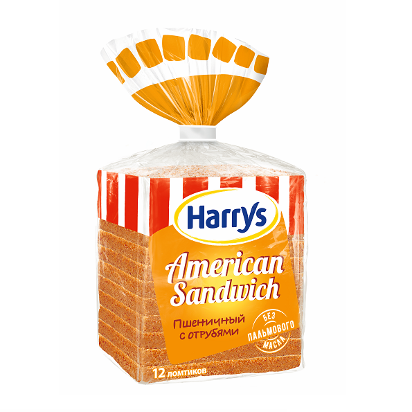 Хлеб ХАРРИС пшеничный с отрубями 515гр