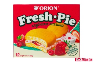 Пирожное ФРЕШ ПАЙ Орион с клубнично-малиновой начинкой 312 гр