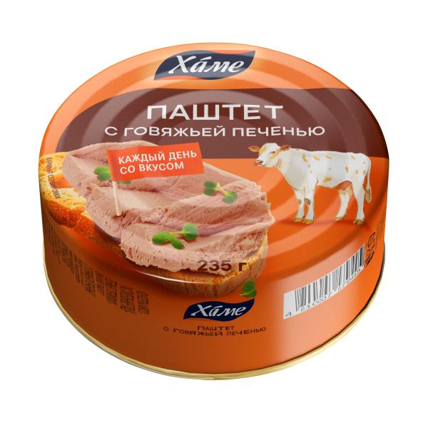Паштет ХАМЕ из говяжьей печени 235 гр ж/б